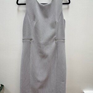 Calvin Klein Jacquard Zipper Trim Sheath Dress Size 8